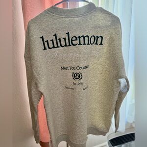BRAND NEW WITH TAGS “LULULEMON” athletica UNISEX Light Gray Logo Sweatshirt